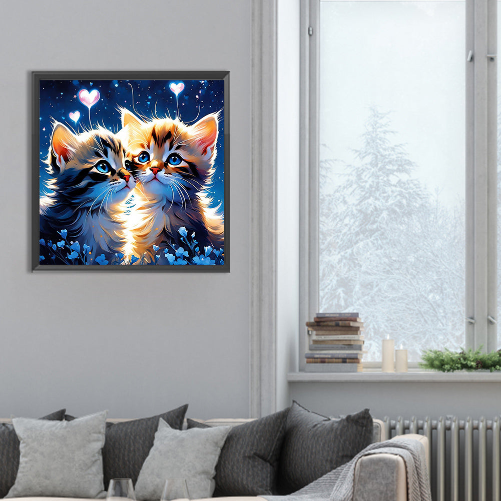 Diamond Painting - Full Round - two cats (30*30CM)