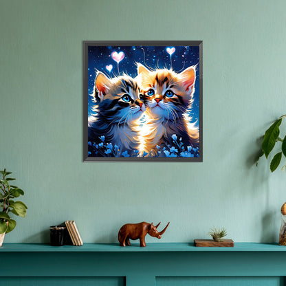 Diamond Painting - Full Round - two cats (30*30CM)