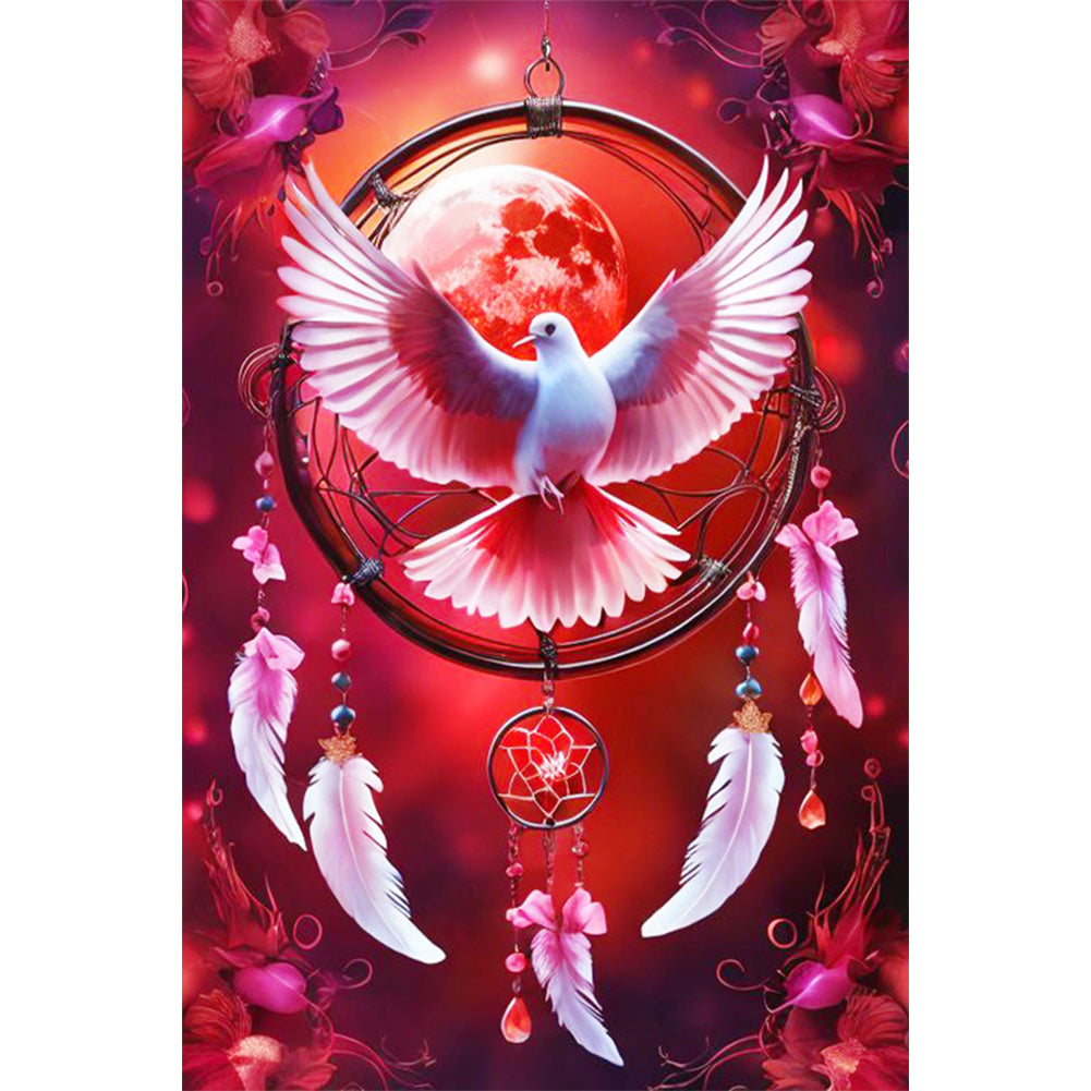 Diamond Painting - Full Round - Dream catcher and dove of peace (40*60CM)