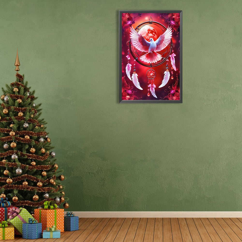 Diamond Painting - Full Round - Dream catcher and dove of peace (40*60CM)