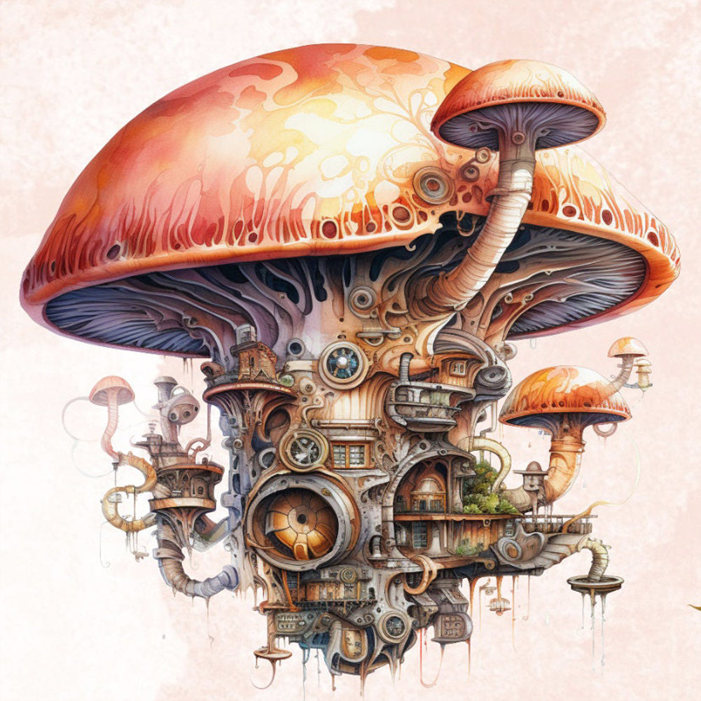 Diamond Painting - Full Round - Steampunk Mushroom House (30*30CM)