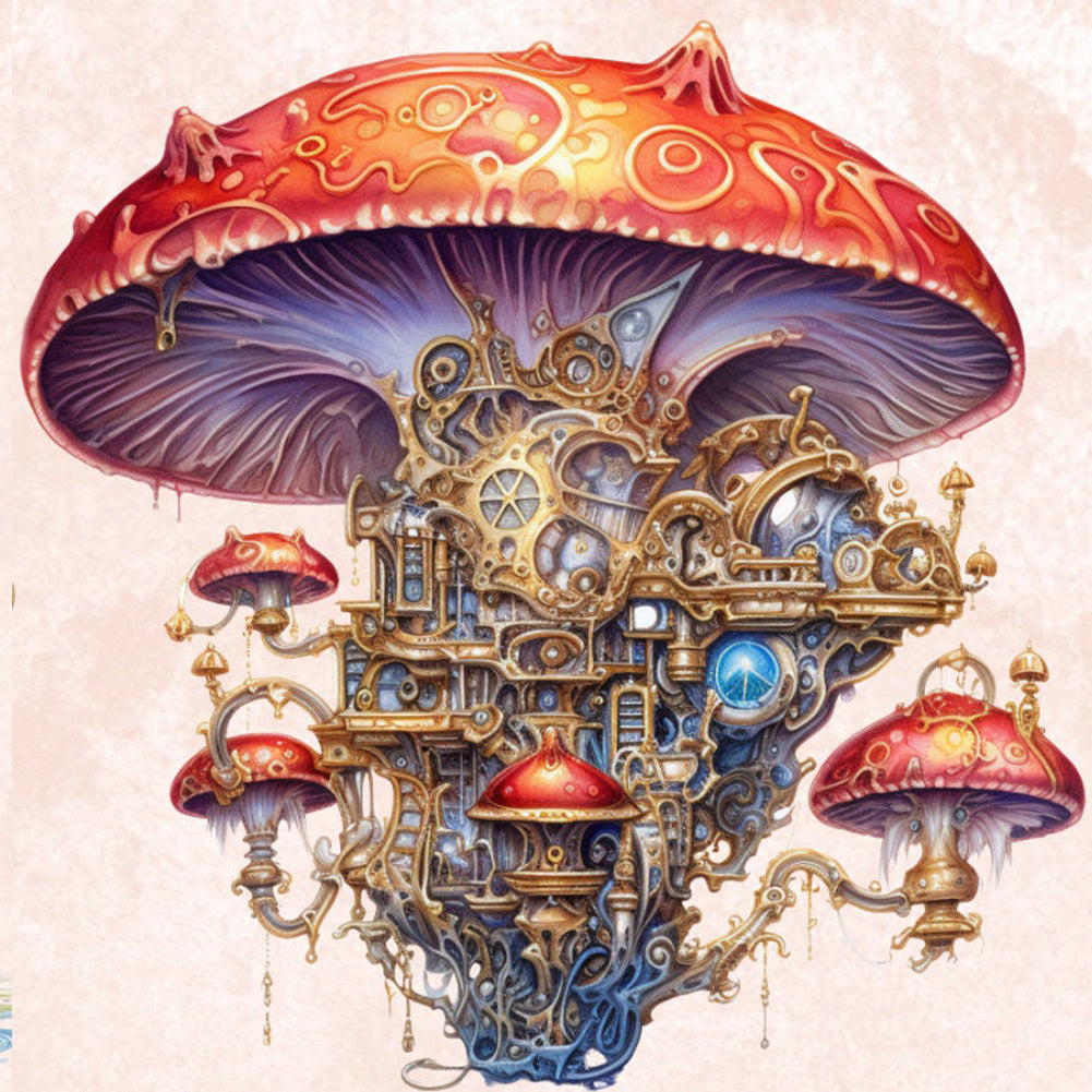 Diamond Painting - Full Round - Steampunk Mushroom House (30*30CM)