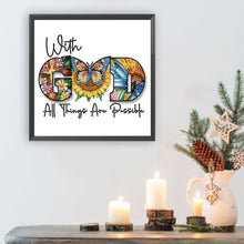 Load image into Gallery viewer, Diamond Painting - Partial Special Shaped - butterfly sunflower calligraphy and painting (30*30CM)
