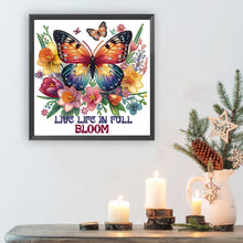 Load image into Gallery viewer, Diamond Painting - Partial Special Shaped - butterfly flowers calligraphy and painting (30*30CM)
