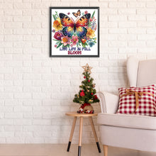 Load image into Gallery viewer, Diamond Painting - Partial Special Shaped - butterfly flowers calligraphy and painting (30*30CM)
