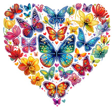 Load image into Gallery viewer, Diamond Painting - Partial Special Shaped - butterfly love calligraphy and painting (30*30CM)
