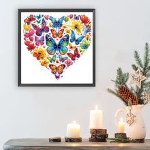 Load image into Gallery viewer, Diamond Painting - Partial Special Shaped - butterfly love calligraphy and painting (30*30CM)
