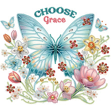 Load image into Gallery viewer, Diamond Painting - Partial Special Shaped - butterfly flower calligraphy and painting (30*30CM)
