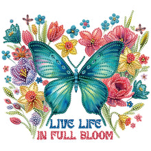 Load image into Gallery viewer, Diamond Painting - Partial Special Shaped - butterfly flowers calligraphy and painting (30*30CM)
