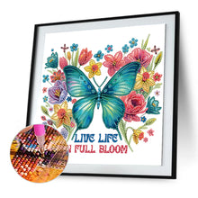 Load image into Gallery viewer, Diamond Painting - Partial Special Shaped - butterfly flowers calligraphy and painting (30*30CM)
