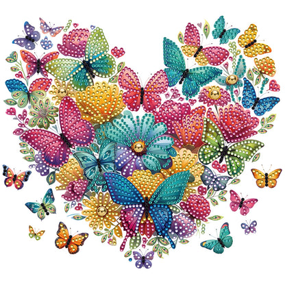 Diamond Painting - Partial Special Shaped - butterfly love calligraphy and painting (30*30CM)