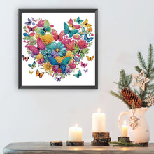 Load image into Gallery viewer, Diamond Painting - Partial Special Shaped - butterfly love calligraphy and painting (30*30CM)
