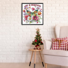 Load image into Gallery viewer, Diamond Painting - Partial Special Shaped - butterfly flower calligraphy and painting (30*30CM)
