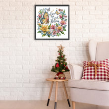 Load image into Gallery viewer, Diamond Painting - Partial Special Shaped - butterfly flower calligraphy and painting (30*30CM)
