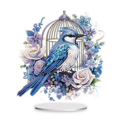 Acrylic Flamingo Cage Diamond Painting Desktop Decor for Office Desktop Decor