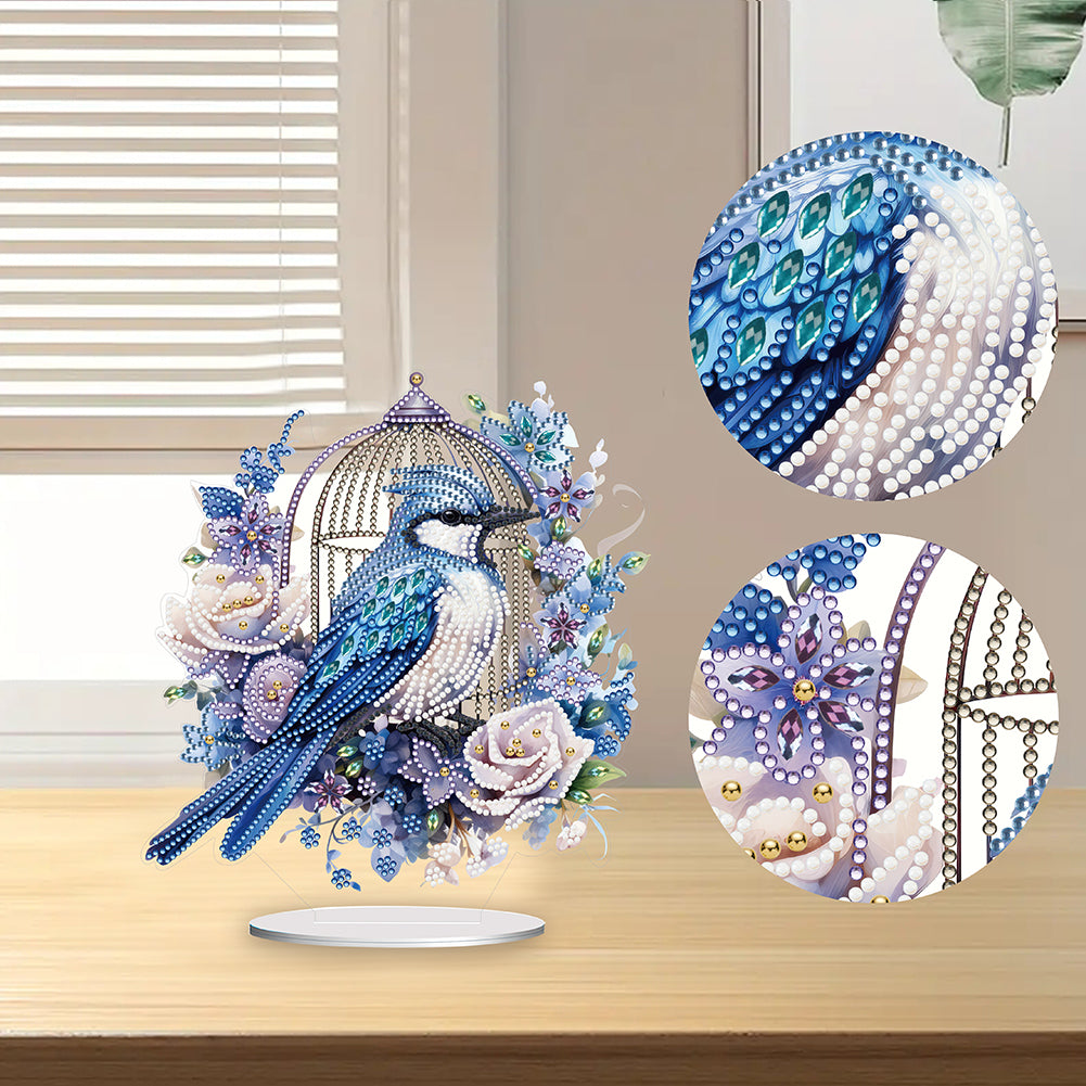 Acrylic Flamingo Cage Diamond Painting Desktop Decor for Office Desktop Decor