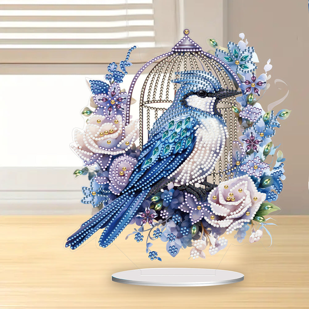 Acrylic Flamingo Cage Diamond Painting Desktop Decor for Office Desktop Decor