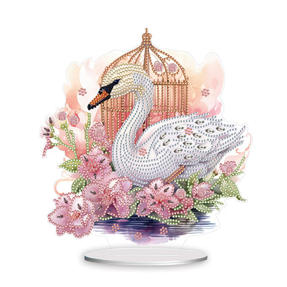 Acrylic Flamingo Cage Diamond Painting Desktop Decor for Office Desktop Decor