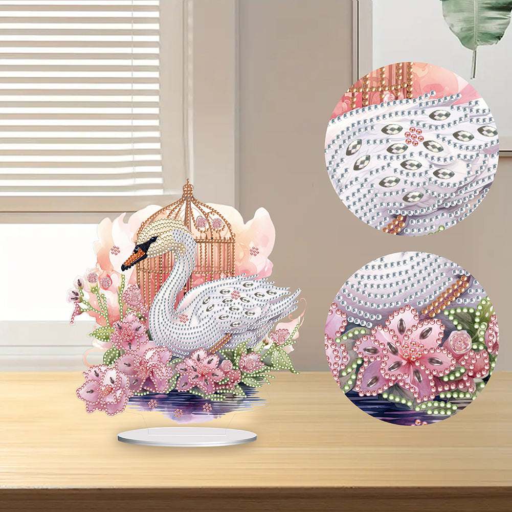 Acrylic Flamingo Cage Diamond Painting Desktop Decor for Office Desktop Decor