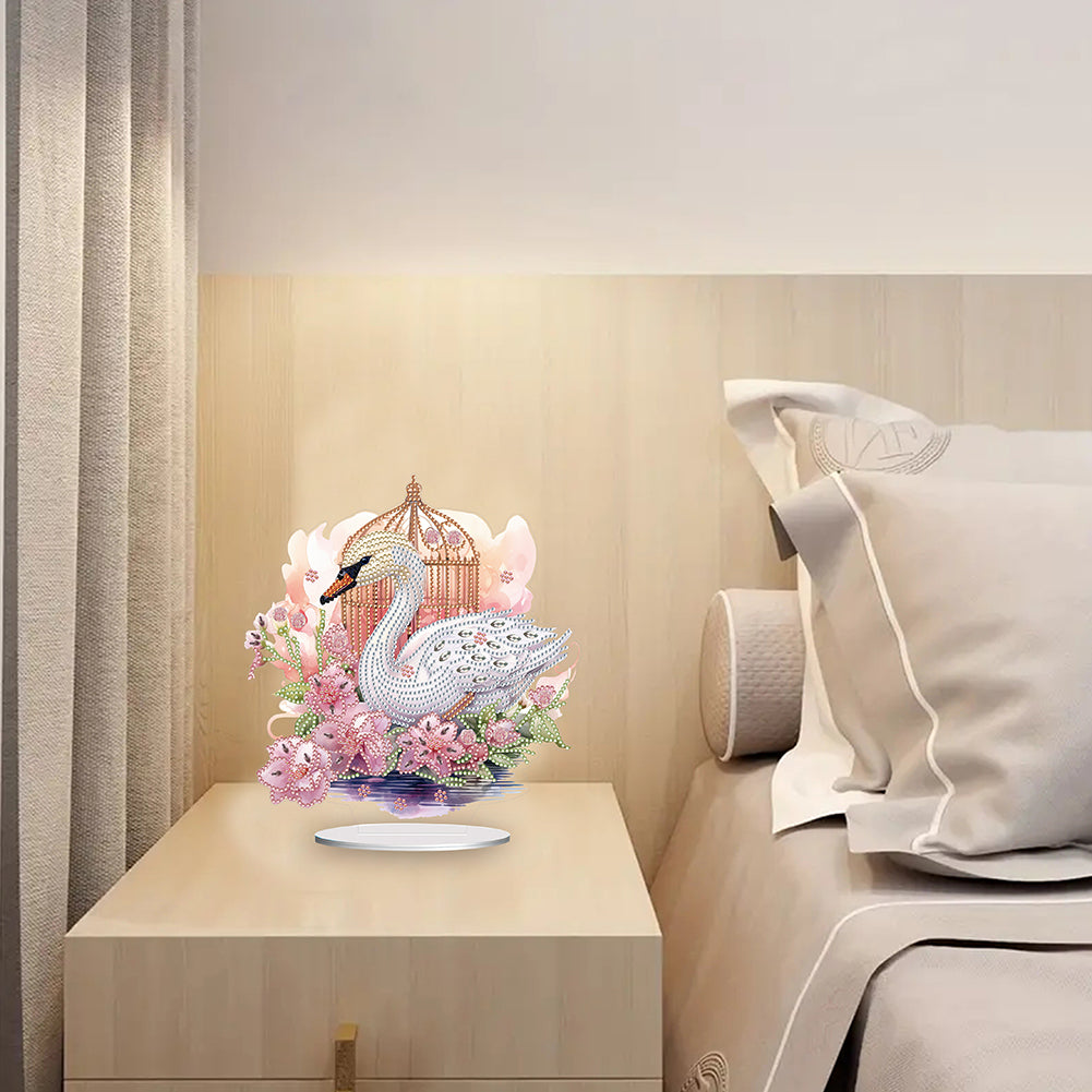 Acrylic Flamingo Cage Diamond Painting Desktop Decor for Office Desktop Decor