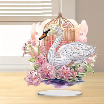 Acrylic Flamingo Cage Diamond Painting Desktop Decor for Office Desktop Decor