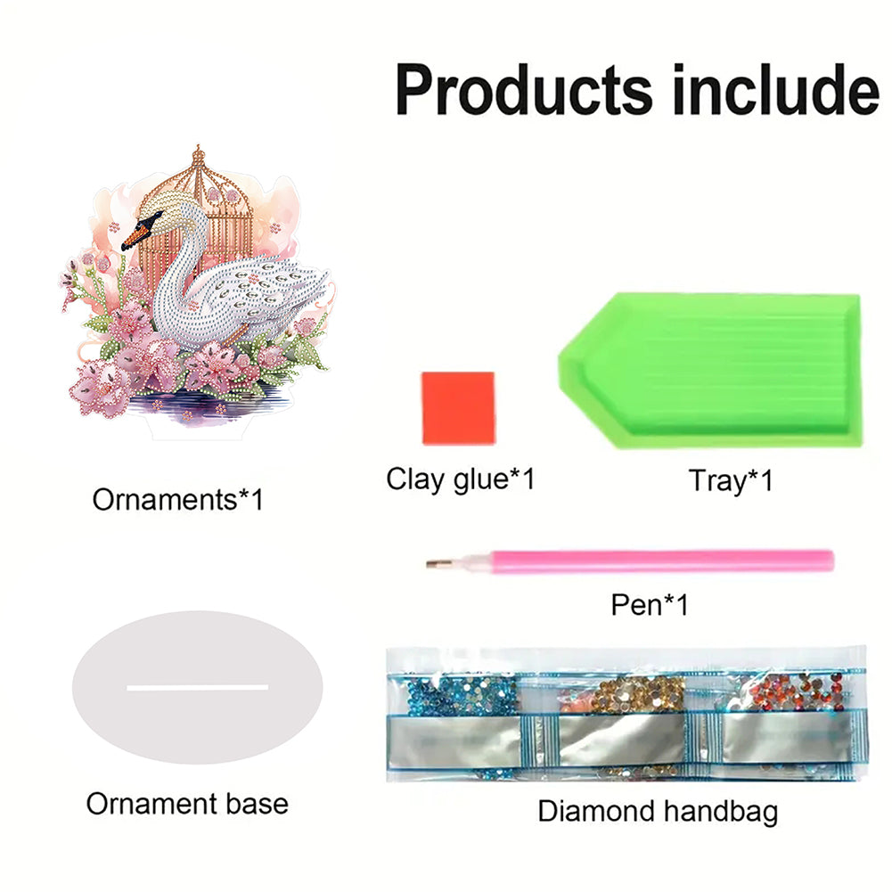 Acrylic Flamingo Cage Diamond Painting Desktop Decor for Office Desktop Decor