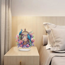 Load image into Gallery viewer, Acrylic Flamingo Cage Diamond Painting Desktop Decor for Office Desktop Decor
