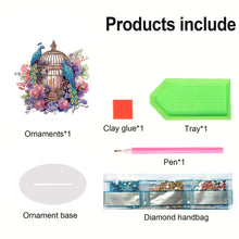 Load image into Gallery viewer, Acrylic Flamingo Cage Diamond Painting Desktop Decor for Office Desktop Decor
