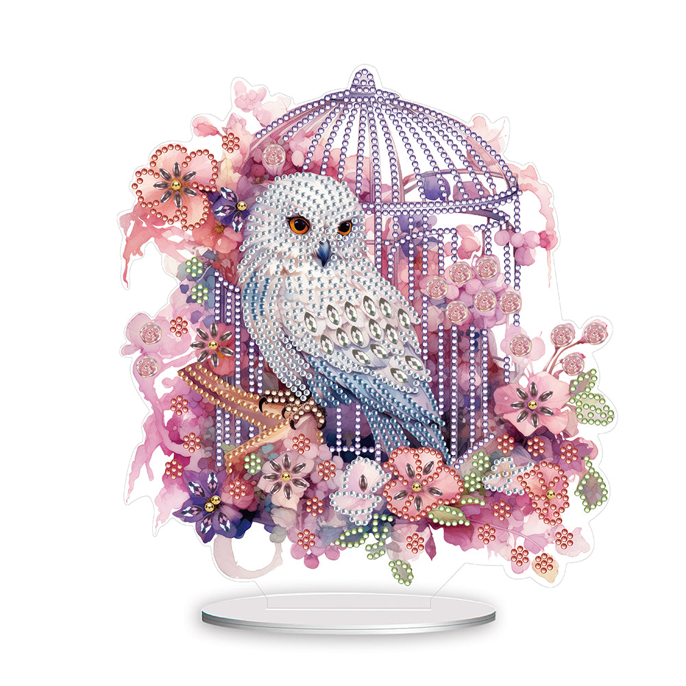 Acrylic Flamingo Cage Diamond Painting Desktop Decor for Office Desktop Decor