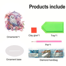 Load image into Gallery viewer, Acrylic Flamingo Cage Diamond Painting Desktop Decor for Office Desktop Decor
