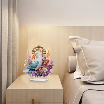 Acrylic Flamingo Cage Diamond Painting Desktop Decor for Office Desktop Decor