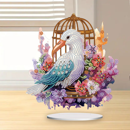 Acrylic Flamingo Cage Diamond Painting Desktop Decor for Office Desktop Decor