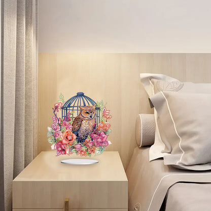 Acrylic Flamingo Cage Diamond Painting Desktop Decor for Office Desktop Decor