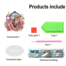 Load image into Gallery viewer, Acrylic Flamingo Cage Diamond Painting Desktop Decor for Office Desktop Decor
