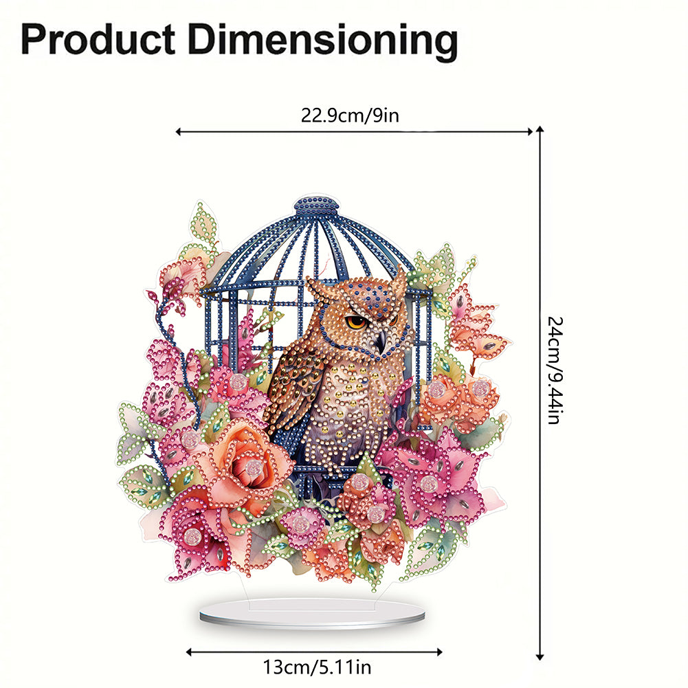 Acrylic Flamingo Cage Diamond Painting Desktop Decor for Office Desktop Decor