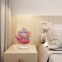 Load image into Gallery viewer, Acrylic Flamingo Cage Diamond Painting Desktop Decor for Office Desktop Decor
