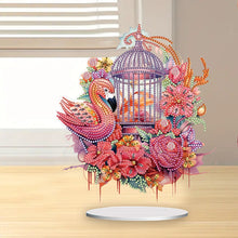Load image into Gallery viewer, Acrylic Flamingo Cage Diamond Painting Desktop Decor for Office Desktop Decor
