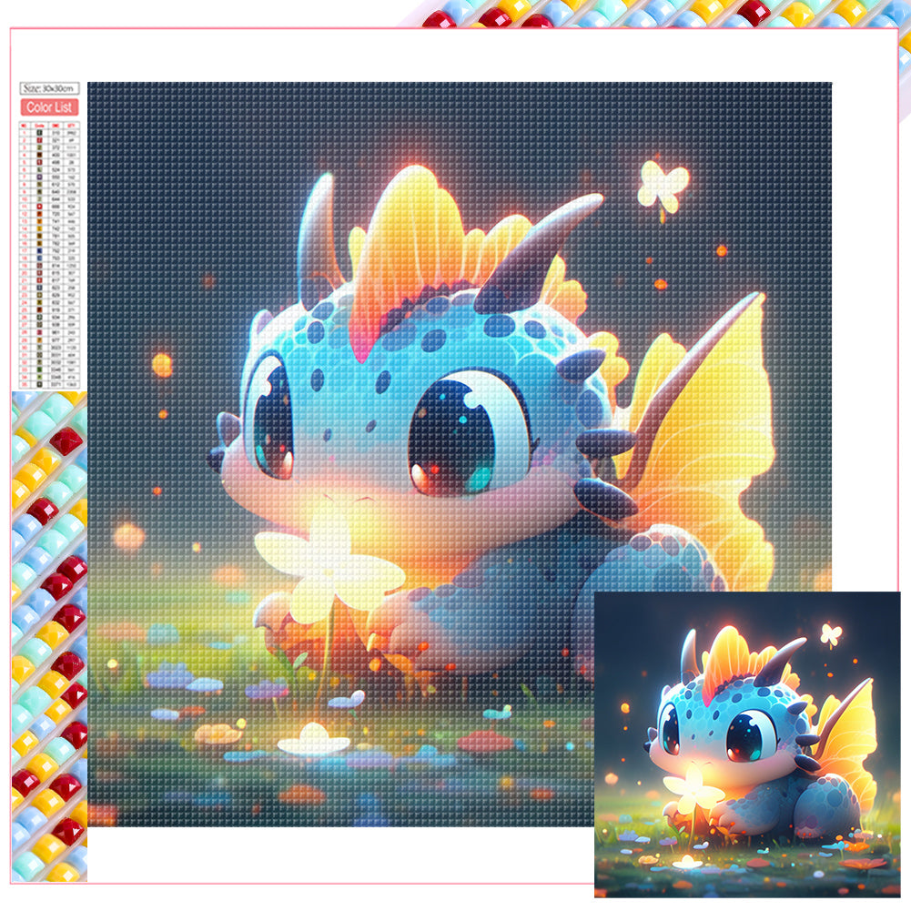 Diamond Painting - Full Square - Cute glowing dragon (30*30CM)