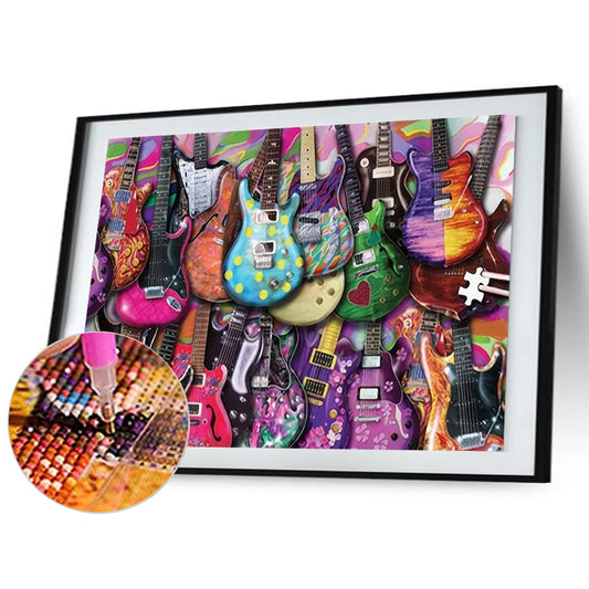 Diamond Painting - Full Round - Color guitar (40*30CM)