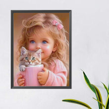 Load image into Gallery viewer, Diamond Painting - Full Round - sweet cool girl (40*50CM)
