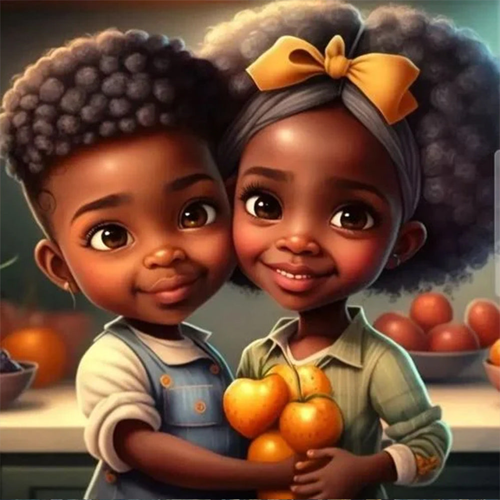 Diamond Painting - Full Round - black girl (30*30CM)