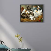 Load image into Gallery viewer, Diamond Painting - Full Round - cat duck (40*30CM)
