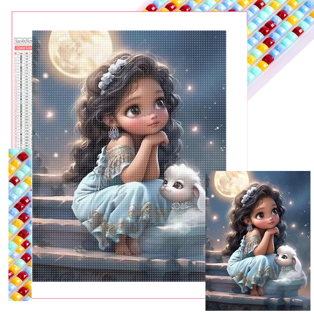 Diamond Painting - Full Square - girl on the roof (30*40CM)