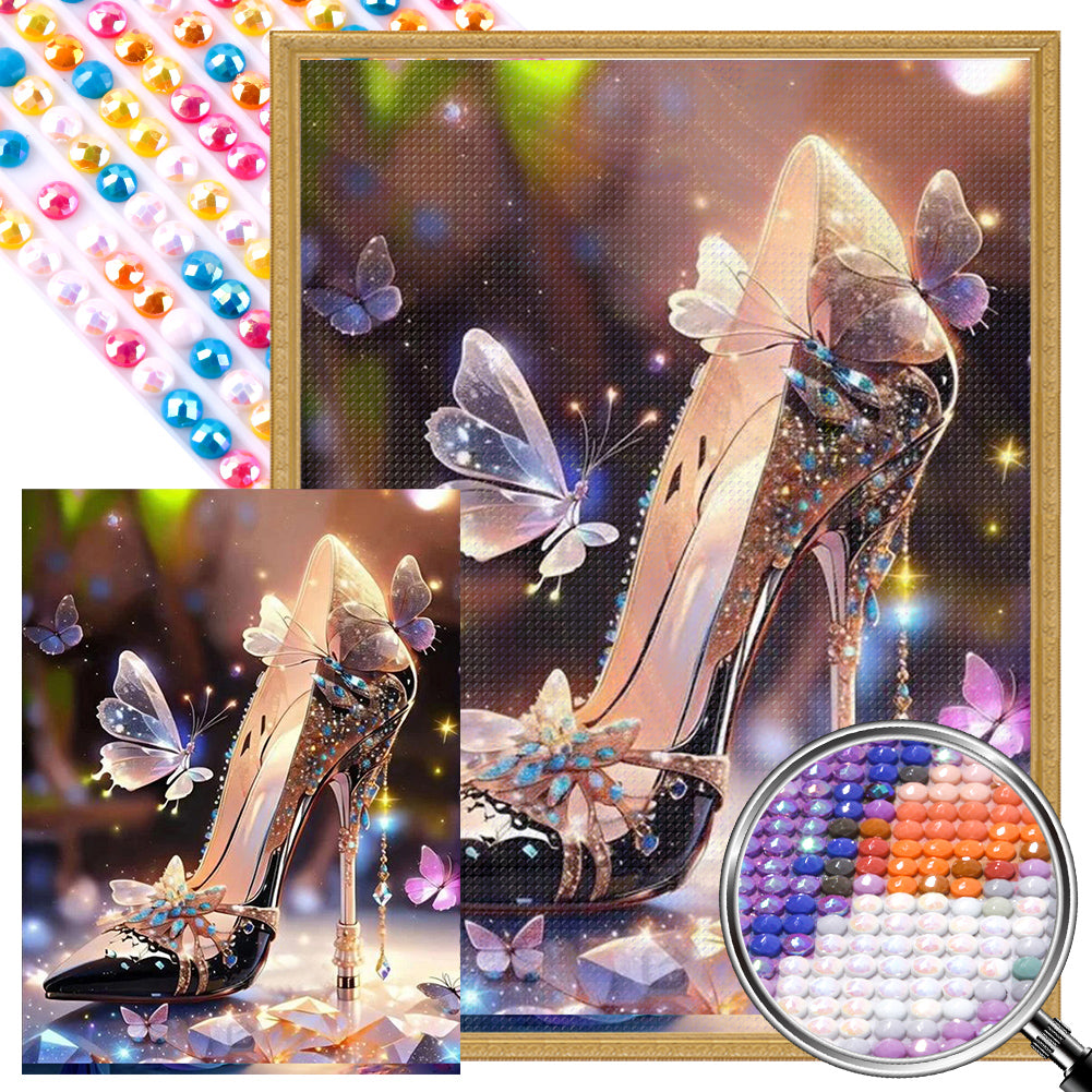 AB Diamond Painting - Full Round - butterfly high heels (30*40CM)