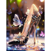 Load image into Gallery viewer, AB Diamond Painting - Full Round - butterfly high heels (30*40CM)
