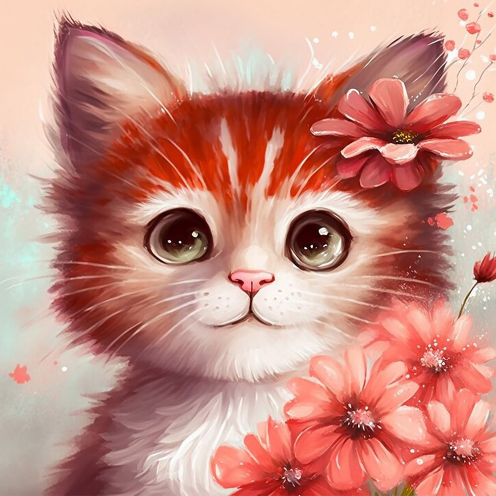 Diamond Painting - Full Round - orange cat (30*30CM)