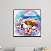 Load image into Gallery viewer, Diamond Painting - Full Round - sleeping dog (30*30CM)
