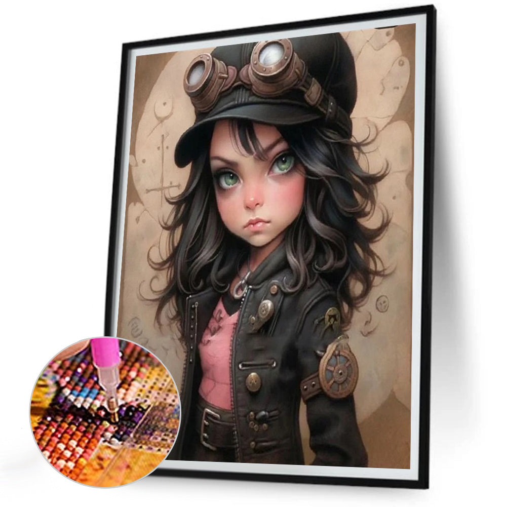 Diamond Painting - Full Round - big eyed girl (30*40CM)