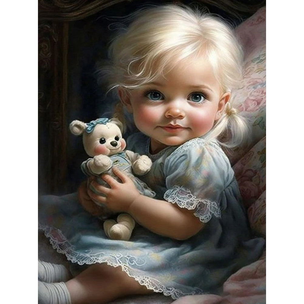 Diamond Painting - Full Round - big eyed girl (30*40CM)