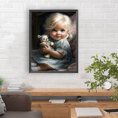 Diamond Painting - Full Round - big eyed girl (30*40CM)